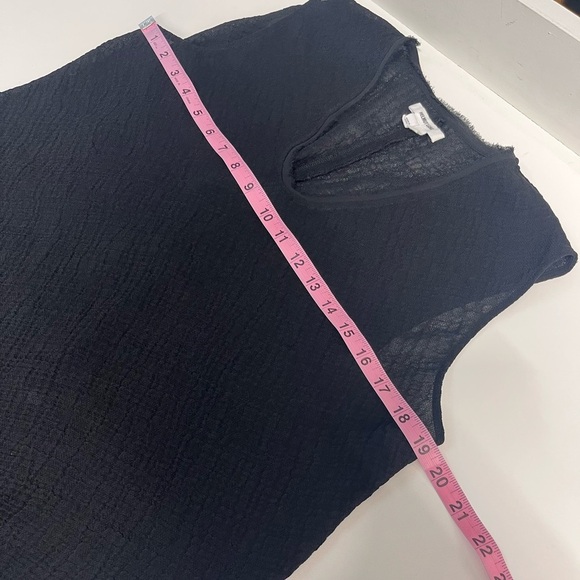 Helmut Lang top asymmetrical sheer black sleeveless crinkled medium top minimal - Picture 6 of 10